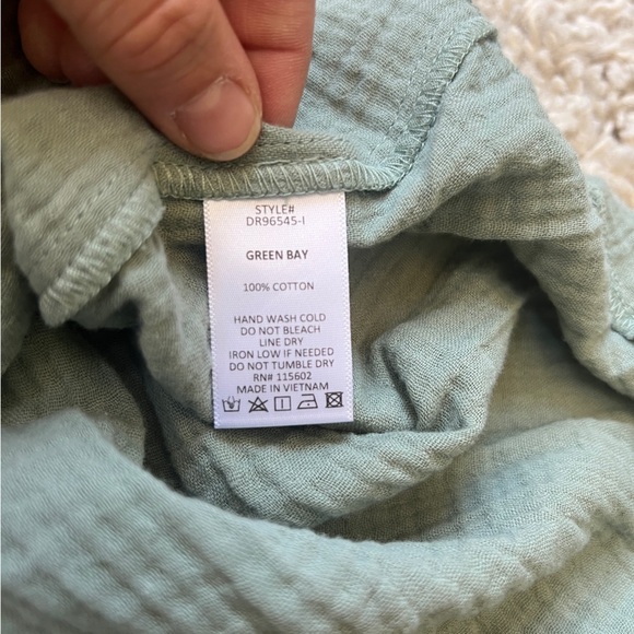 NWT LUSH // Tiered Cotton Midi Summer Dress in green, size S - Picture 5 of 9